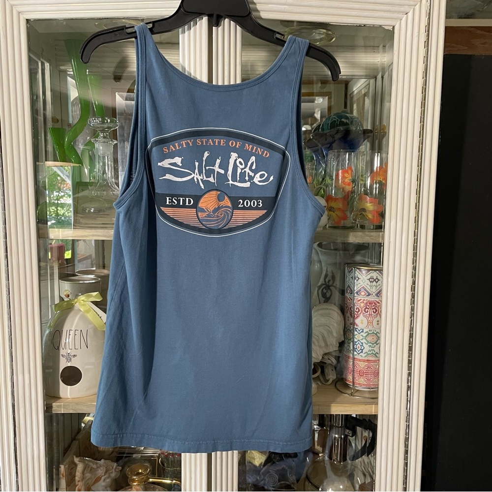 Salt life blue sleeveless t shirt women’s S